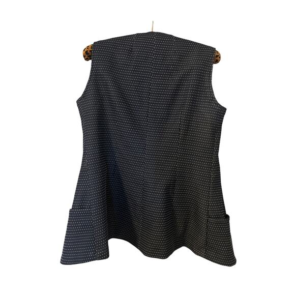 Vintage 1970s Bell Bottom Women’s Blue Polka Dot Pantsuit with Vest Cardigan XS - Picture 8 of 11